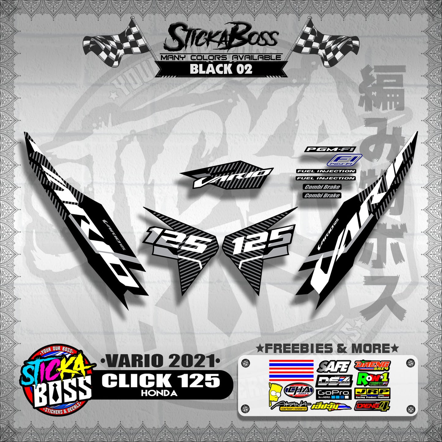 CLICK 125 V2 DECALS ( VARIO 2021 )【WITH FREEBIES】