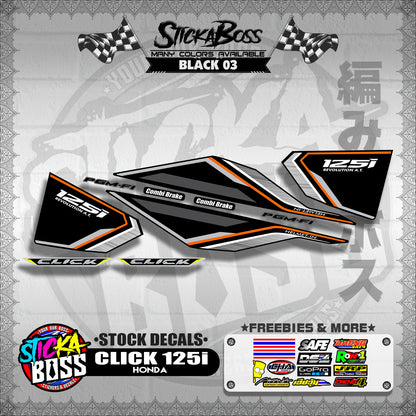 CLICK 125i V1 ( STOCK DECALS ) 【WITH FREEBIES】