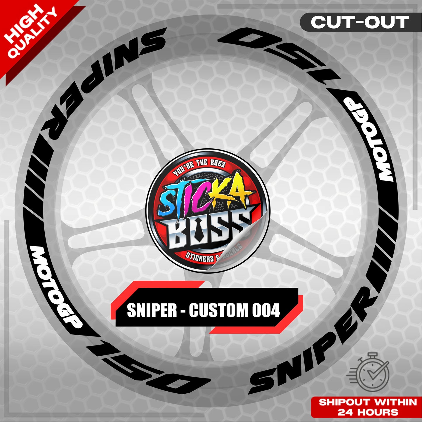 SNIPER 150 / 155 MAGS STICKER SET  ( 2 MAGS ) - CUSTOM 004 | VINYL WATERPROOF CUT-OUT DECALS