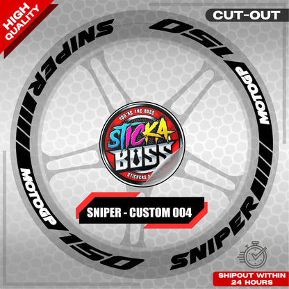 SNIPER 150 / 155 MAGS STICKER SET  ( 2 MAGS ) - CUSTOM 004 | VINYL WATERPROOF CUT-OUT DECALS