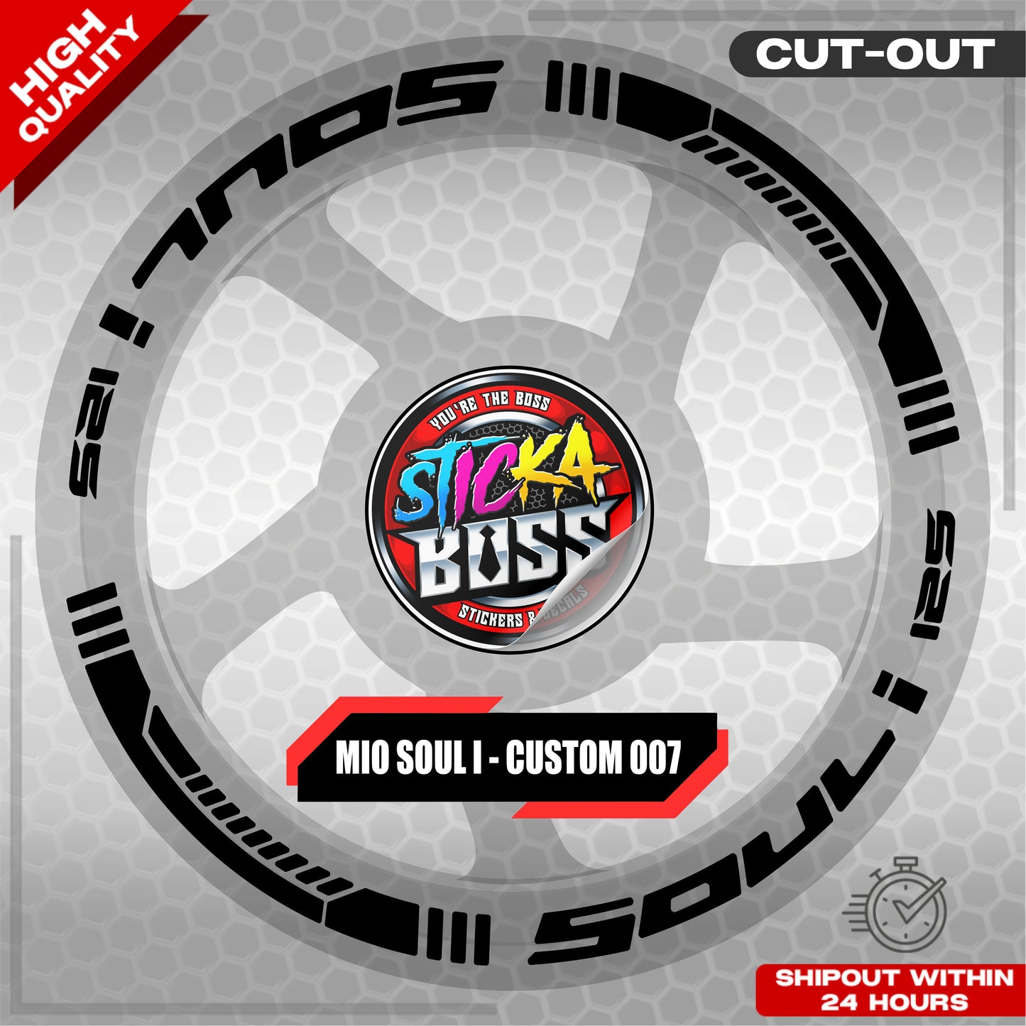 MIO SOUL I 125 MAG STICKER SET ( 2 MAGS ) - CUSTOM 007 | VINYL WATERPROOF CUT-OUT DECALS