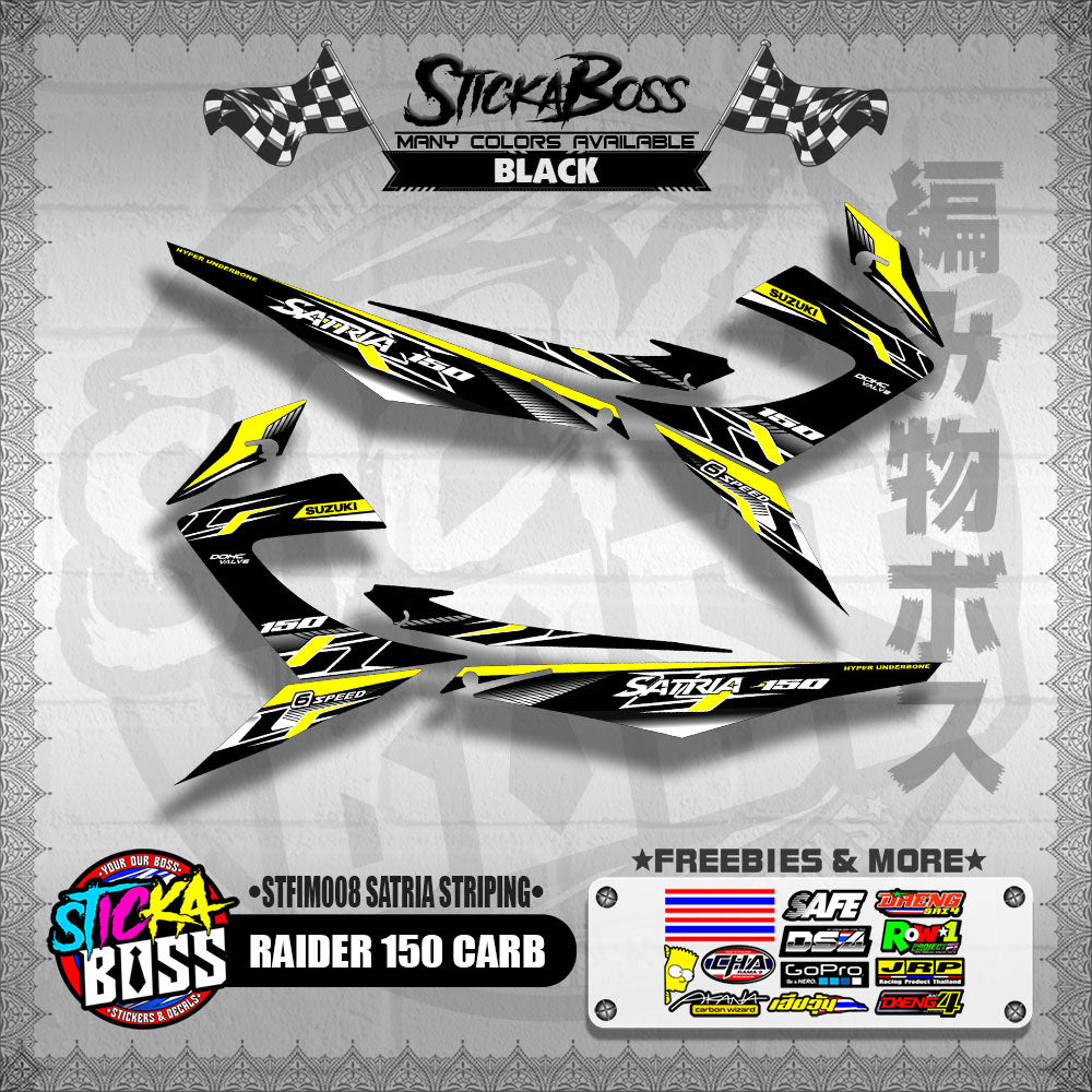 RAIDER 150 CARB DECALS ( STFIM008 SATRIA STRIPING )【WITH FREEBIES】