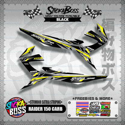 RAIDER 150 CARB DECALS ( STFIM008 SATRIA STRIPING )【WITH FREEBIES】