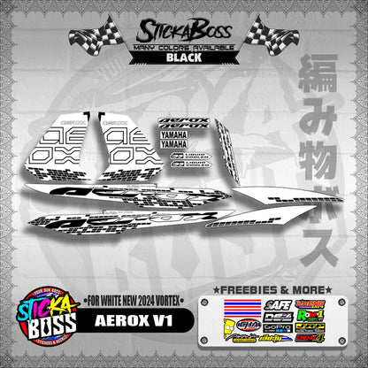 AEROX 155 V1 DECALS ( FOR WHITE NEW 2024 VORTEX )【WITH FREEBIES】