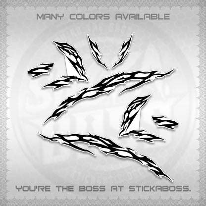 CLICK 125 V3 FOR WHITE DECALS (2026 TRIBAL LIGHTNING DESIGN) STICKER KITS BY STICKABOSS