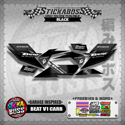 BEAT V1 CARB STICKER DECALS ( GARAGE INSPIRED )【WITH FREEBIES】