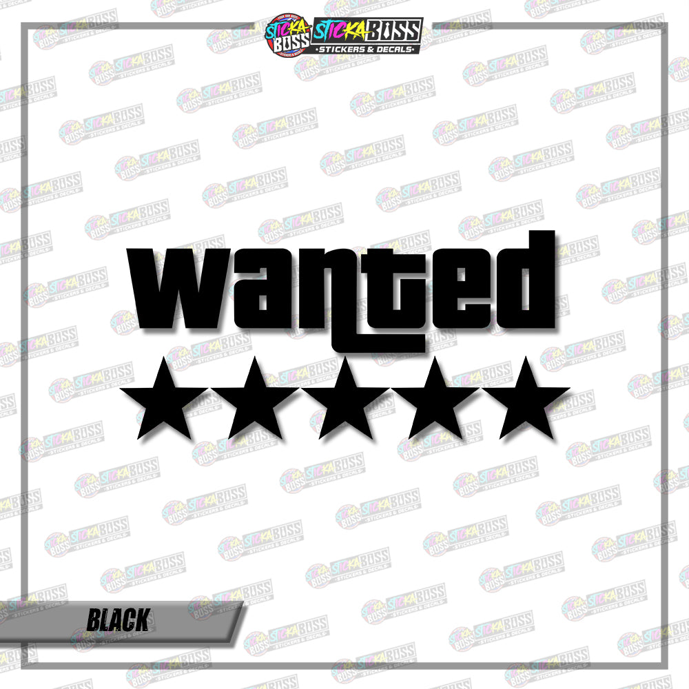 GTA WANTED ( VINYL CUT-OUT STICKER DECALS )【Stickaboss】