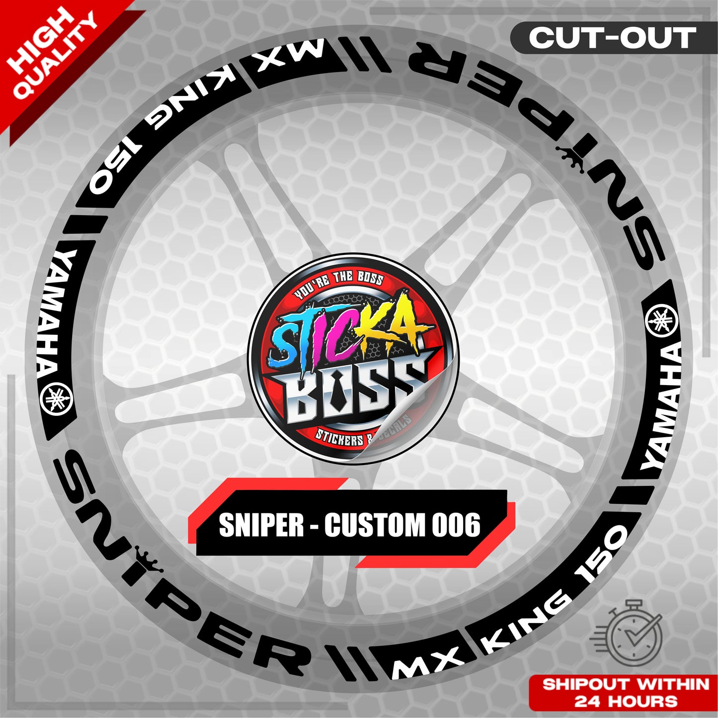 SNIPER 150 / 155 MAGS STICKER SET  ( 2 MAGS ) - CUSTOM 006 | VINYL WATERPROOF CUT-OUT DECALS