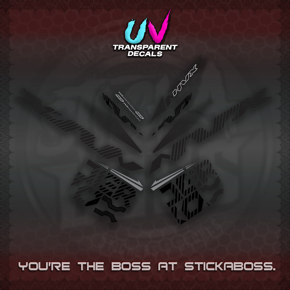 AEROX V2 NVX UV TRANSPARENT DECALS (2024 NEW 001 DESIGN) STICKER DECALS By STICKABOSS