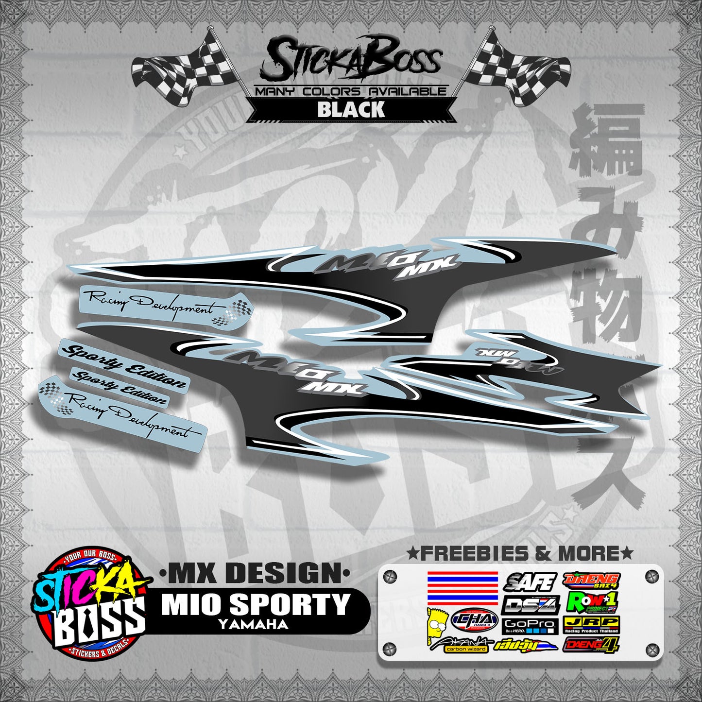MIO SPORTY STOCK DECALS ( MX DESIGN )【WITH FREEBIES】