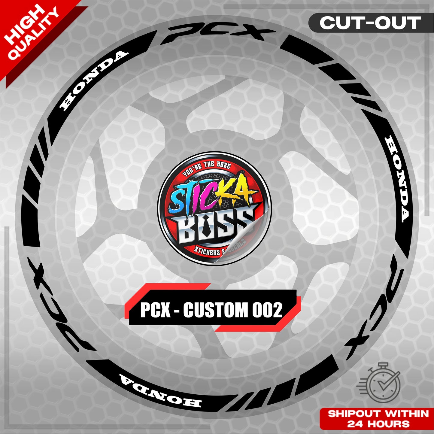 PCX 150 / 160 MAGS STICKER SET  ( 2 MAGS ) - CUSTOM 002 | VINYL WATERPROOF CUT-OUT DECALS