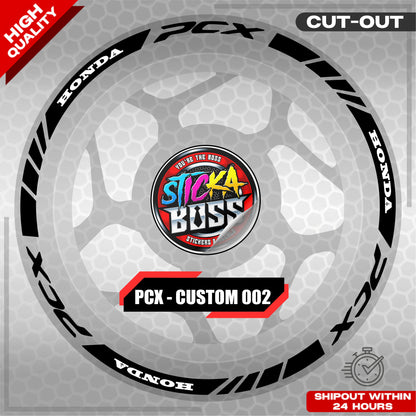 PCX 150 / 160 MAGS STICKER SET  ( 2 MAGS ) - CUSTOM 002 | VINYL WATERPROOF CUT-OUT DECALS