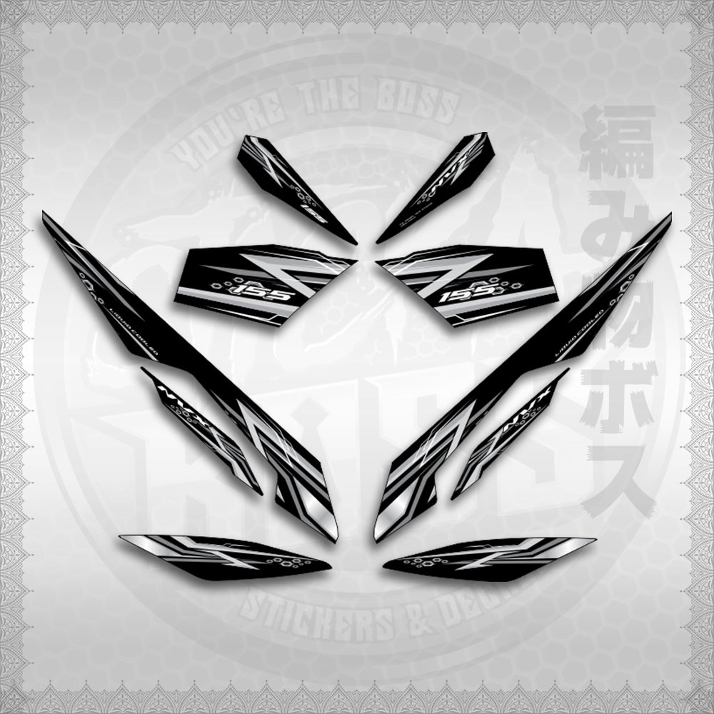 STICKER DECALS for AEROX V3 ALPHA TURBO INDO-MALAYSIAN (AV313SHSTED) By STICKABOSS (SOFIE LAMINATED WATERPROOF)