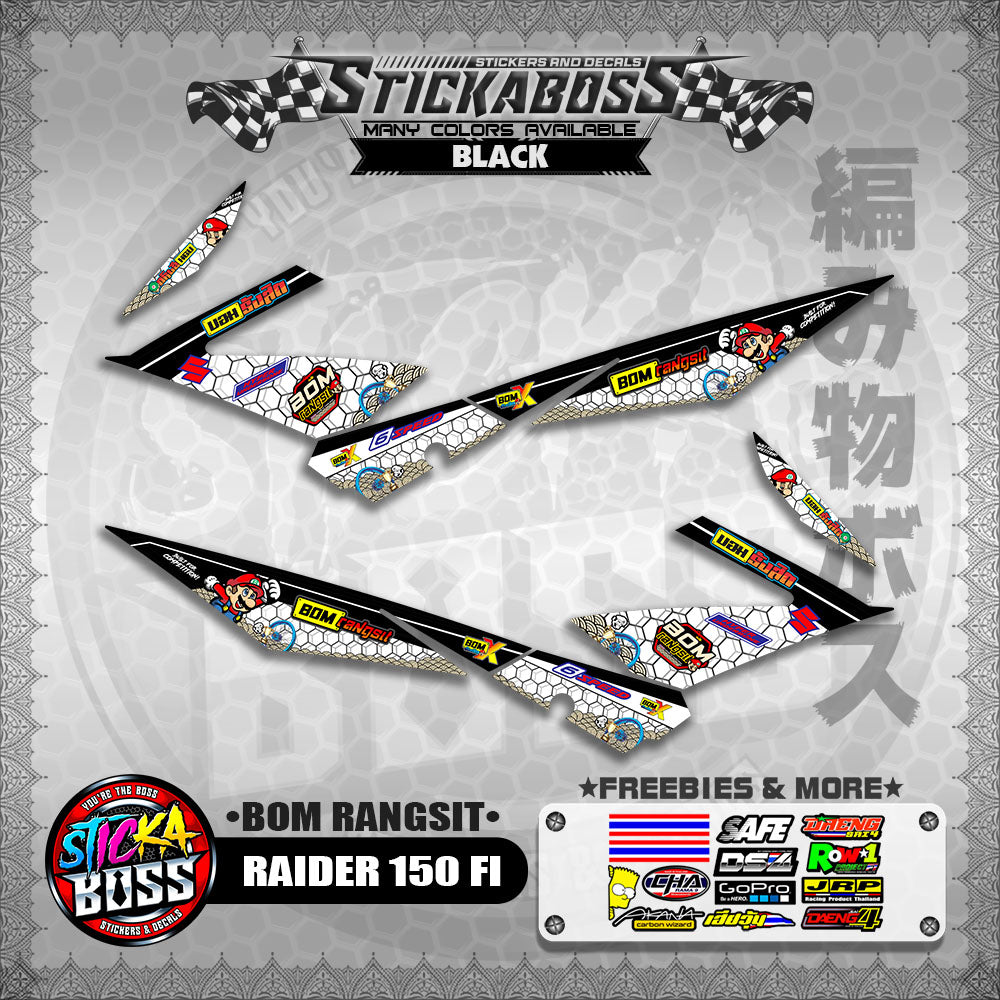 RAIDER 150 FI INDO DECALS ( BOM RANGSIT )【WITH FREEBIES】
