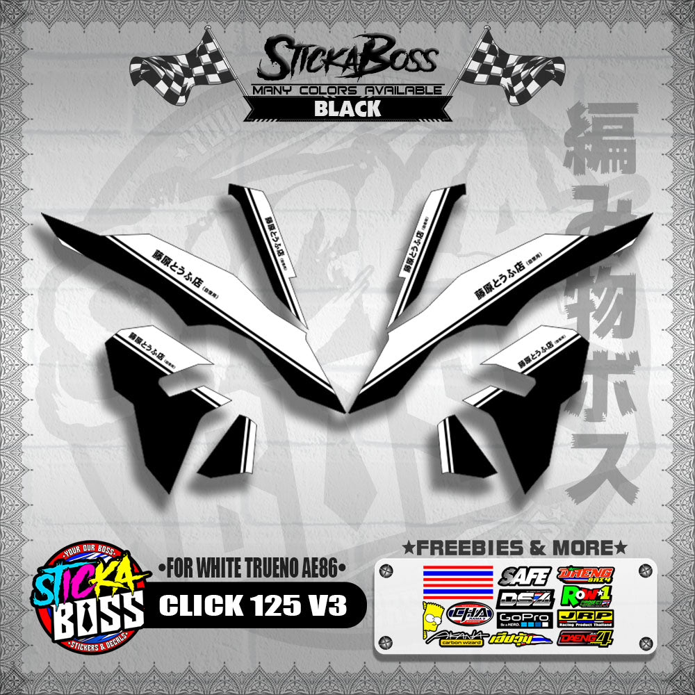 CLICK 125 V3 DECALS ( FOR WHITE TRUENO AE86 )【WITH FREEBIES】
