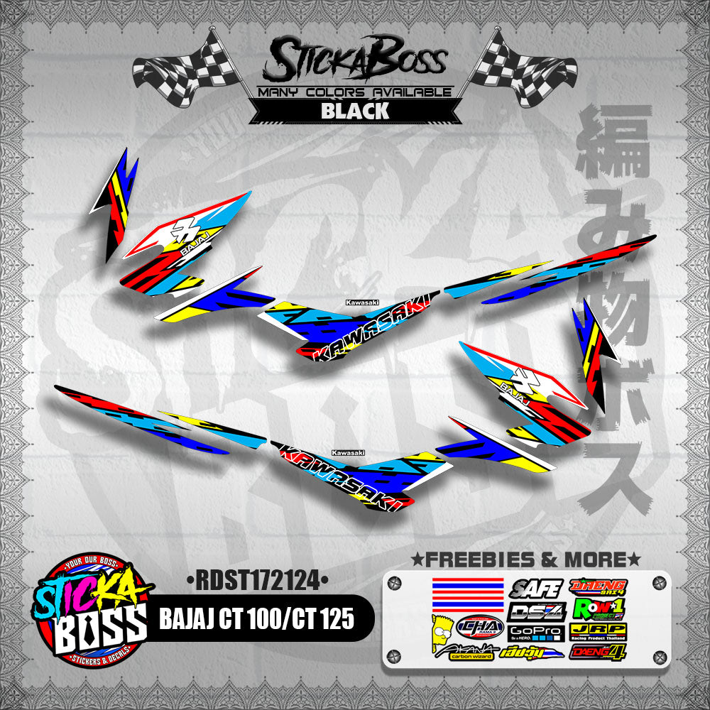 BAJAJ CT 100/CT 125 DECALS ( RDST172124 )【WITH FREEBIES】