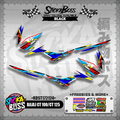 BAJAJ CT 100/CT 125 DECALS ( RDST172124 )【WITH FREEBIES】