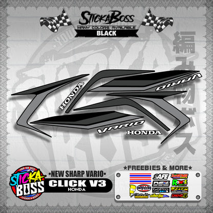 CLICK V3 DECALS ( NEW SHARP VARIO )【WITH FREEBIES】