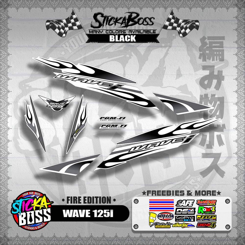 WAVE 125i DECALS ( FIRE EDITION )【WITH FREEBIES】