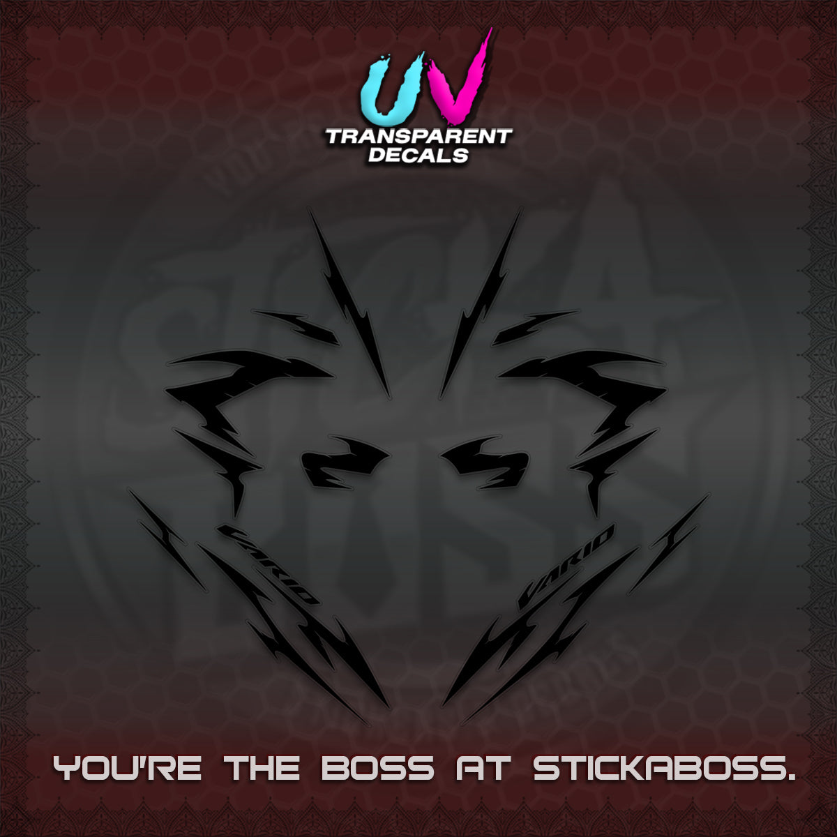 CLICK V3 UV TRANSPARENT DECALS (2026 VARIO NEW STRIPES) STICKER KITS BY STICKABOSS