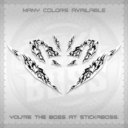 CLICK 125 V4 FOR WHITE DECALS (2026 TRIBAL HEART DESIGN) STICKER KITS BY STICKABOSS