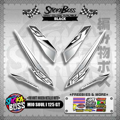 MIO SOUL I 125 GT DECALS ( FOR WHITE MODERN METALLIC MOTIF )【WITH FREEBIES】