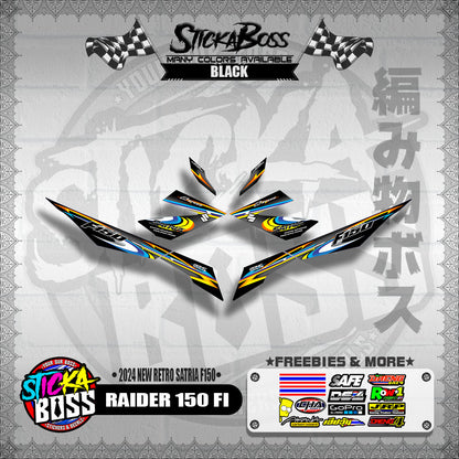 RAIDER 150 FI DECALS ( 2024 NEW RETRO SATRIA F150 )【WITH FREEBIES】