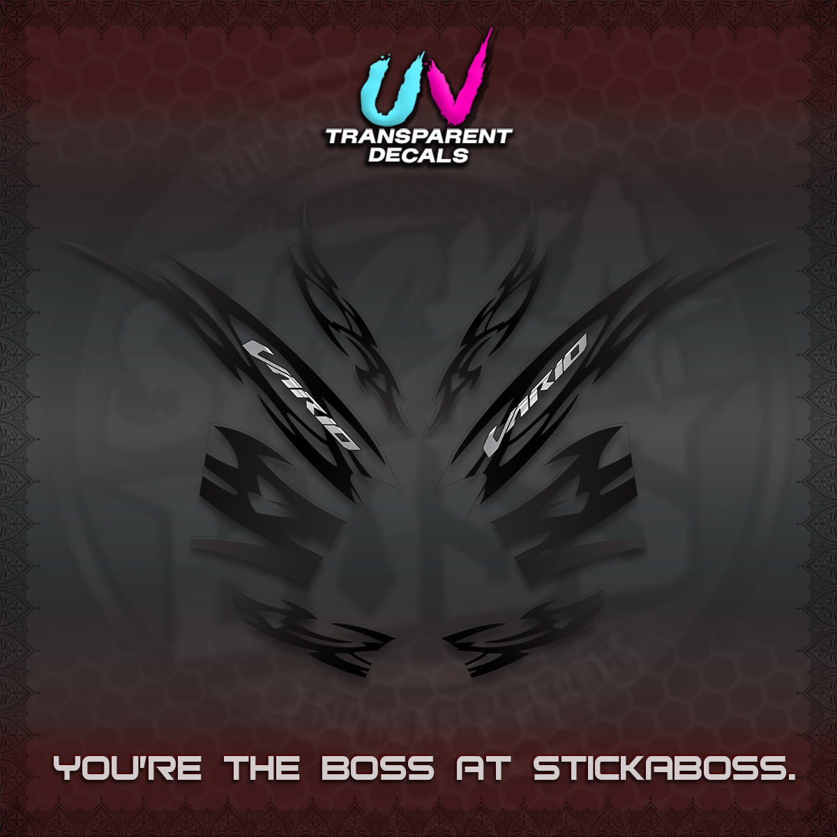 CLICK 125 V2 INDO STRIPING UV TRANSPARENT DECALS (2026 NUSANTARA MOTIF) STICKER DECALS By STICKABOSS