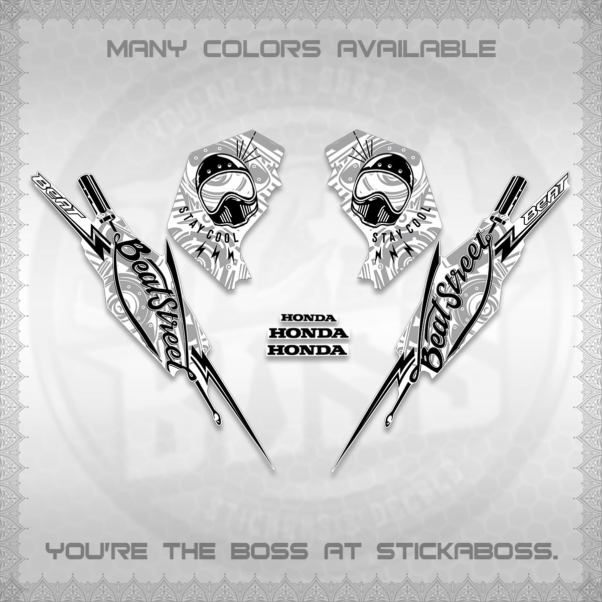 BEAT FI V2 FOR WHITE DECALS (2026 BEATSTREET DESIGN) STICKER KITS BY STICKABOSS