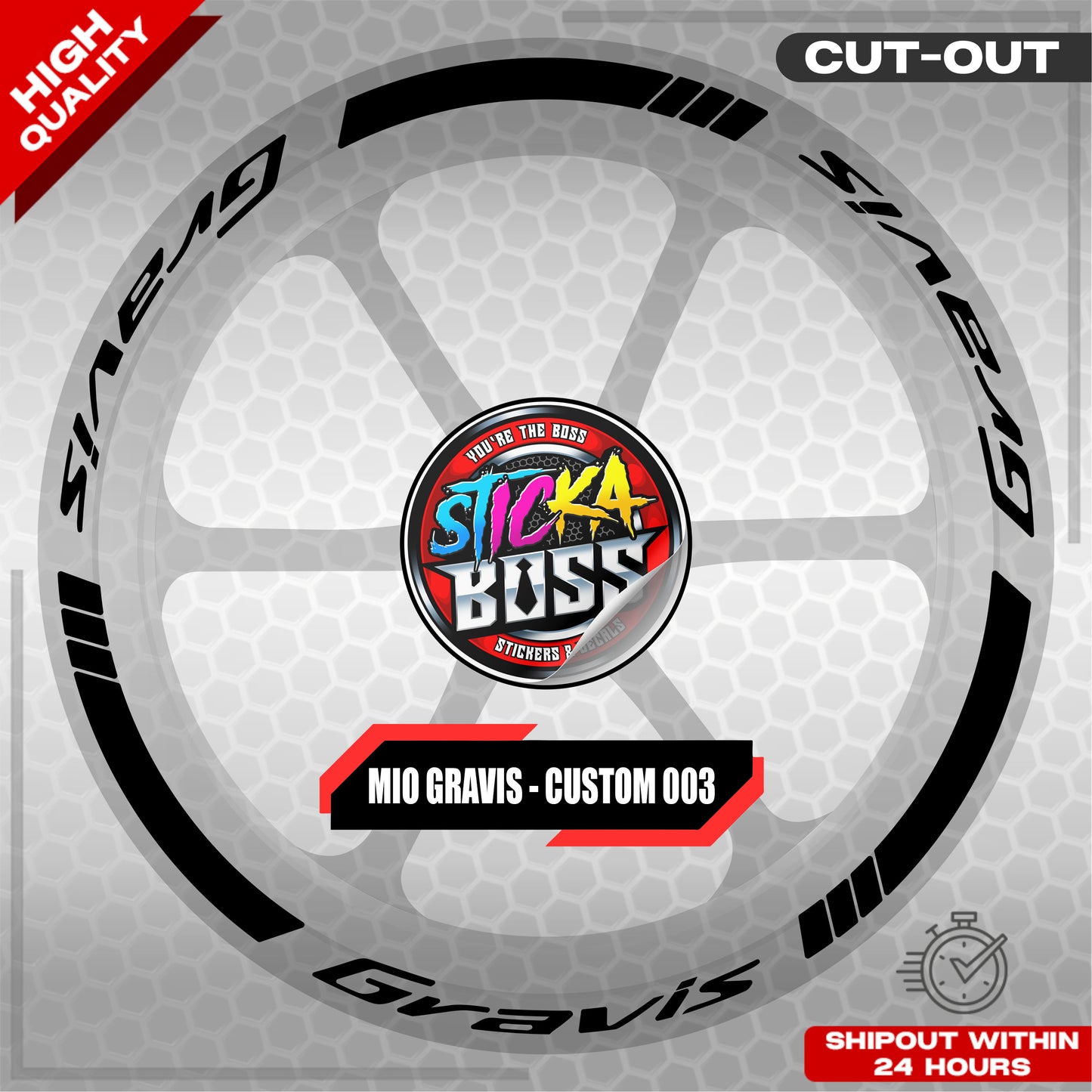 MIO GRAVIS MAG STICKER SET ( 2 MAGS ) - CUSTOM 003 | VINYL WATERPROOF CUT-OUT DECALS
