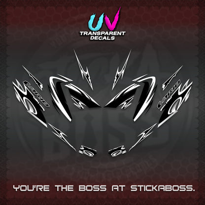 CLICK 125 V4 VARIO STRIPING UV TRANSPARENT DECALS (2026 NEW LED DESIGN) STICKER DECALS By STICKABOSS