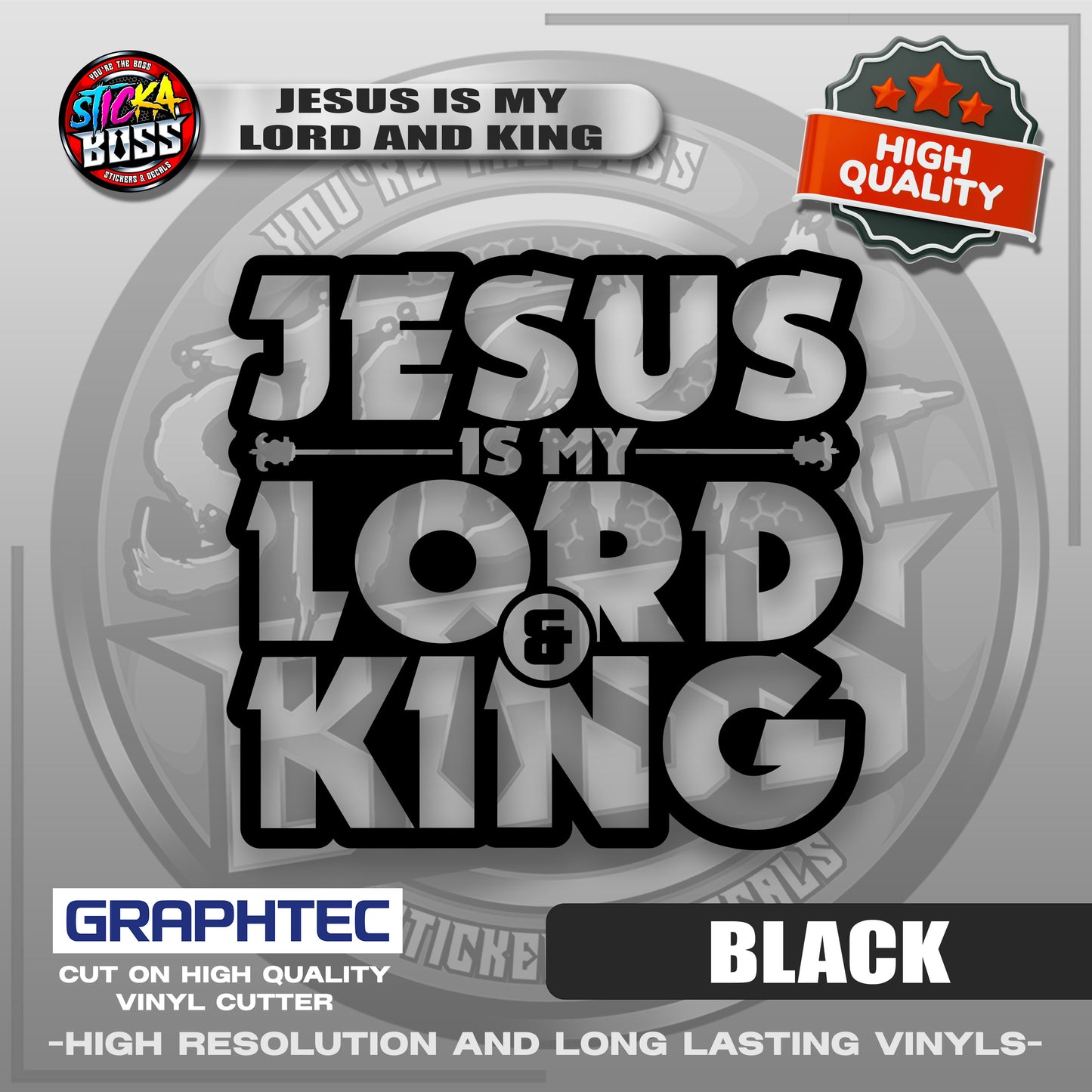 JESUS IS MY LORD AND KING | VINYL WATERPROOF CUT-OUT STICKER DECALS【Stickaboss】