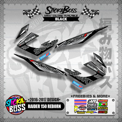 RAIDER 150 REBORN CARB STOCK DECALS ( 2016-2017 DESIGN )【WITH FREEBIES】