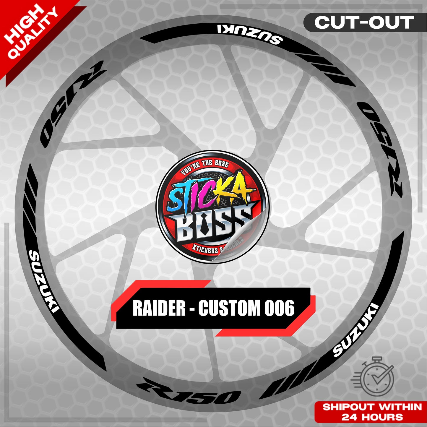 RAIDER R150 MAG STICKER SET ( 2 MAGS ) - CUSTOM 006 | VINYL WATERPROOF CUT-OUT DECALS