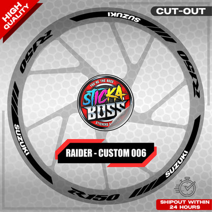 RAIDER R150 MAG STICKER SET ( 2 MAGS ) - CUSTOM 006 | VINYL WATERPROOF CUT-OUT DECALS