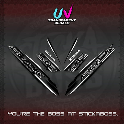 CLICK 125 V3 INDO UV TRANSPARENT DECALS (2024 SV 13-A2 STYLE) STICKER KITS By STICKABOSS