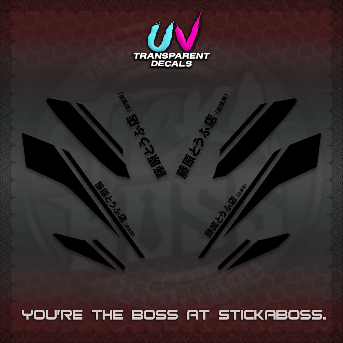 NMAX V2 UV TRANSPARENT DECALS (TRUENO STYLE DESIGN) STICKER KITS By STICKABOSS