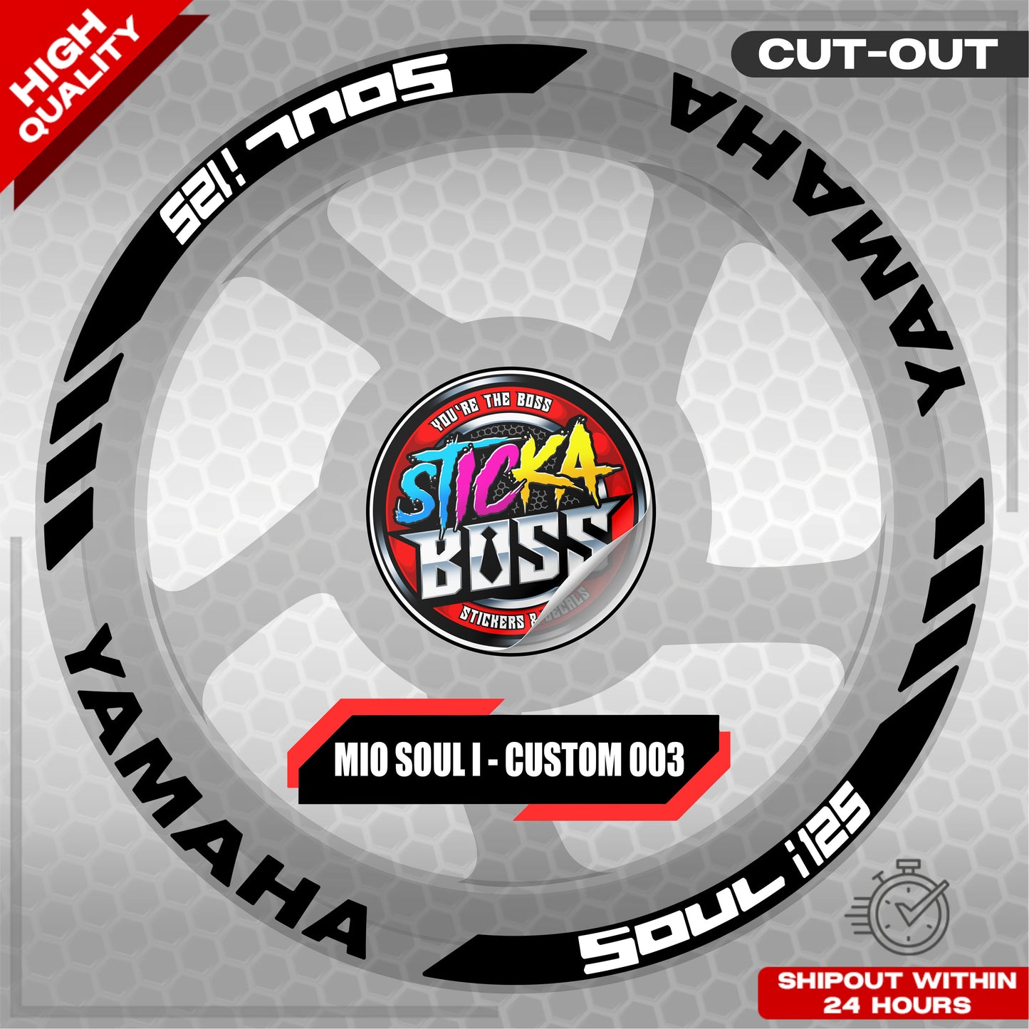 MIO SOUL I 125 MAGS STICKER SET  ( 2 MAGS ) - CUSTOM 003 | VINYL WATERPROOF CUT-OUT DECALS