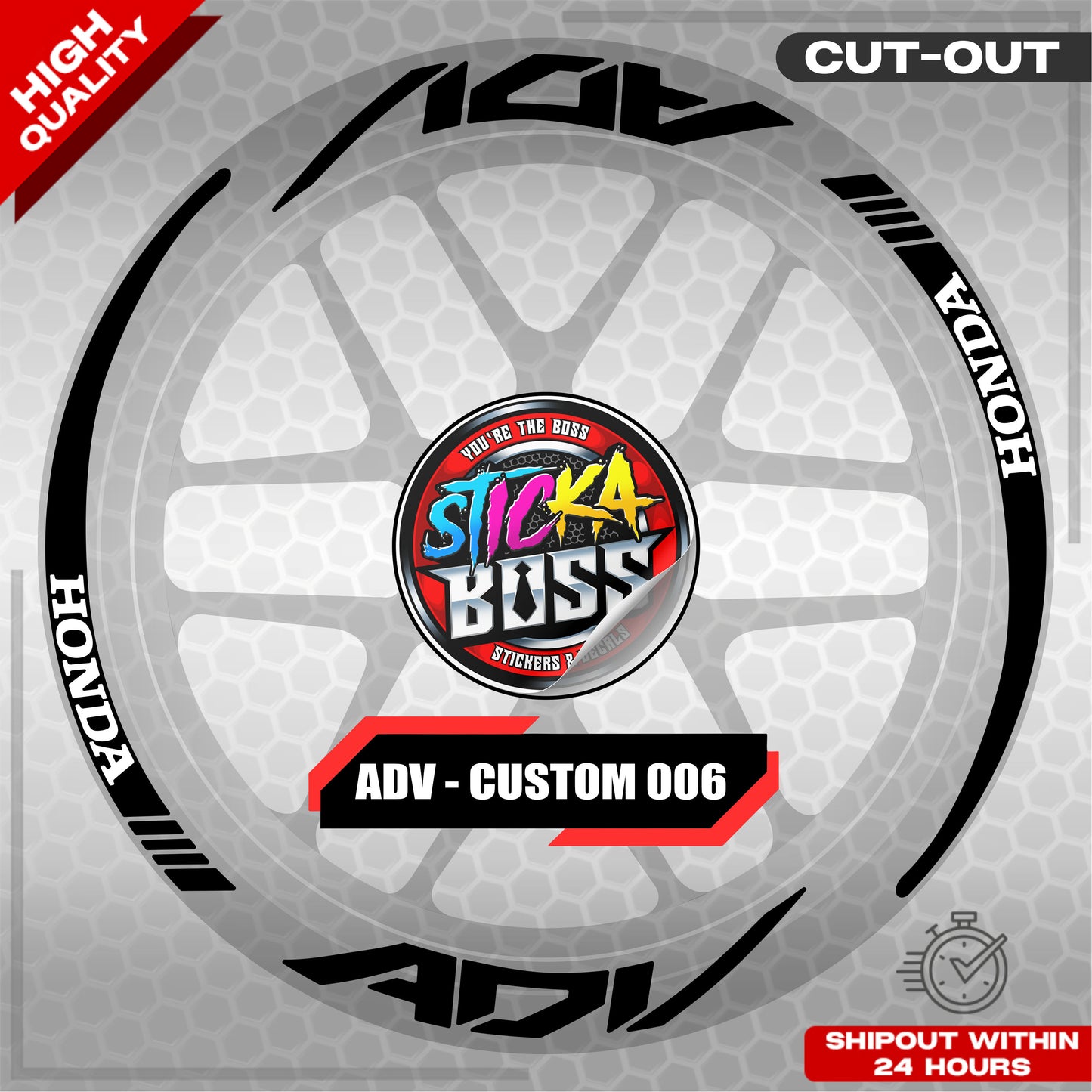 ADV 150 / 160 MAG STICKER SET ( 2 MAGS ) - CUSTOM 006 | VINYL WATERPROOF CUT-OUT DECALS