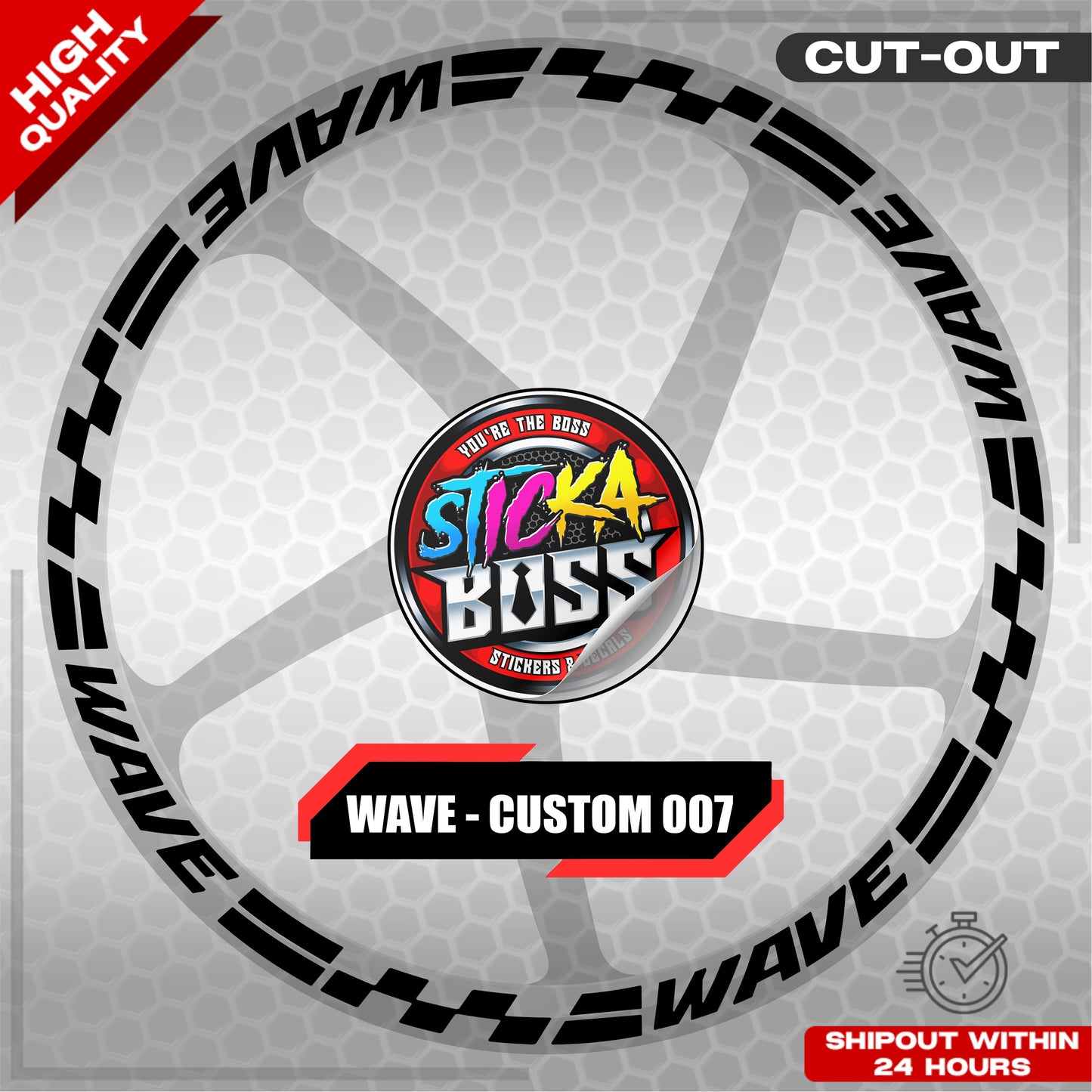 WAVE 110 / 125 MAG STICKER SET ( 2 MAGS ) - CUSTOM 007 | VINYL WATERPROOF CUT-OUT DECALS