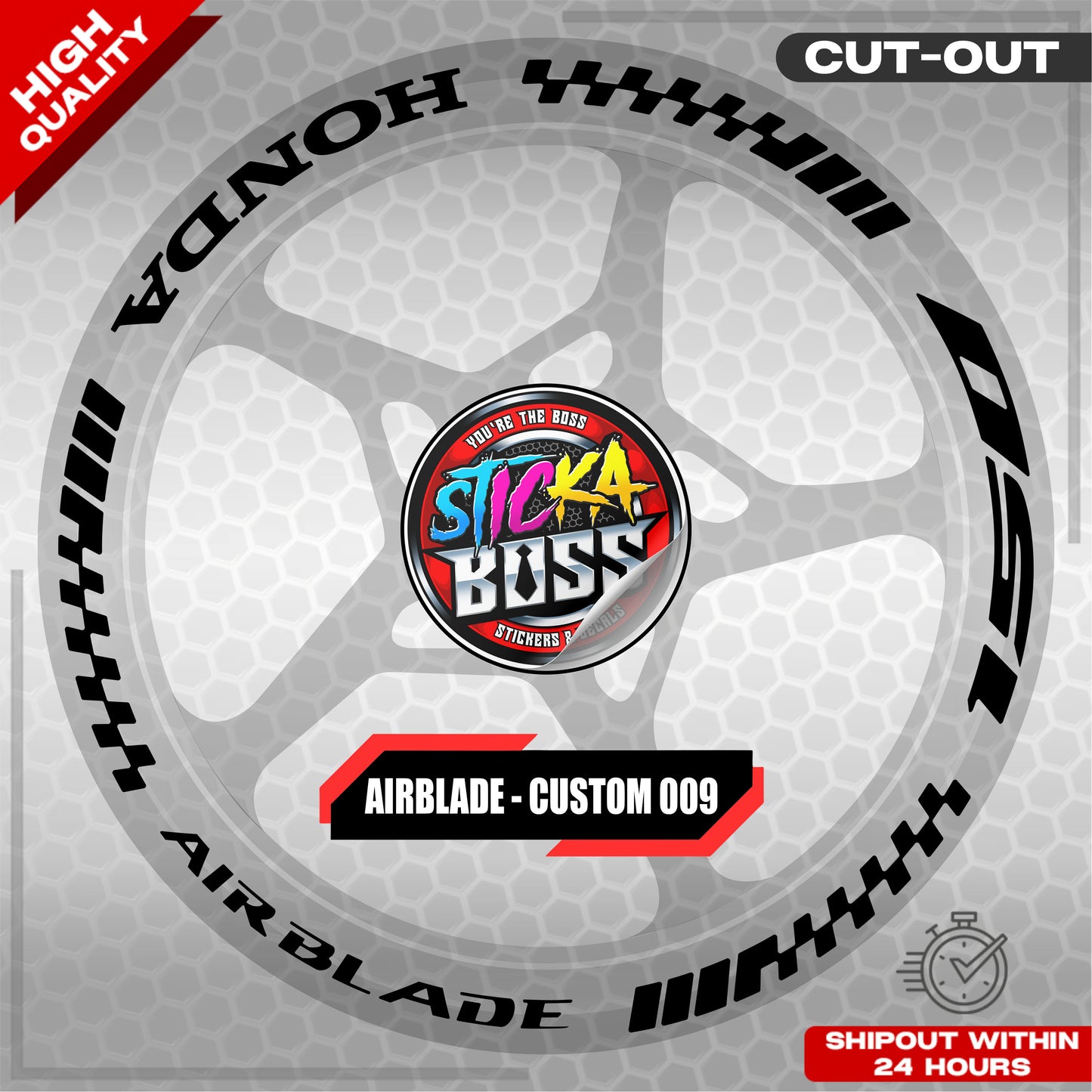 AIRBLADE 150 / 160 MAG STICKER SET ( 2 MAGS ) - CUSTOM 009 | VINYL WATERPROOF CUT-OUT DECALS