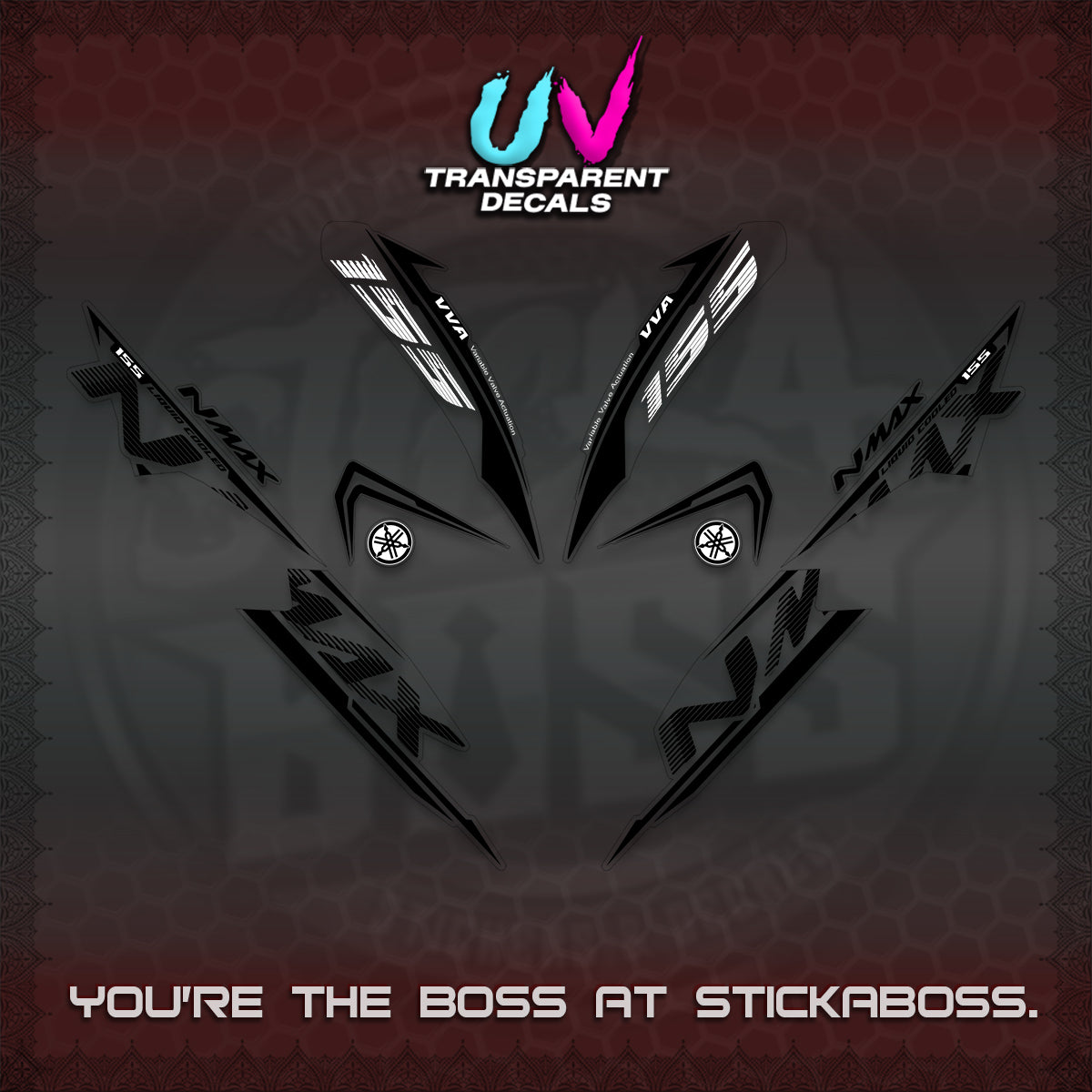 NMAX V1 THAI UV TRANSPARENT DECALS (2020 DESIGN) STICKER DECALS By STICKABOSS