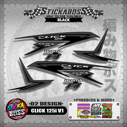 CLICK 125I V1 STOCK DECALS ( 02 DESIGN )【WITH FREEBIES】