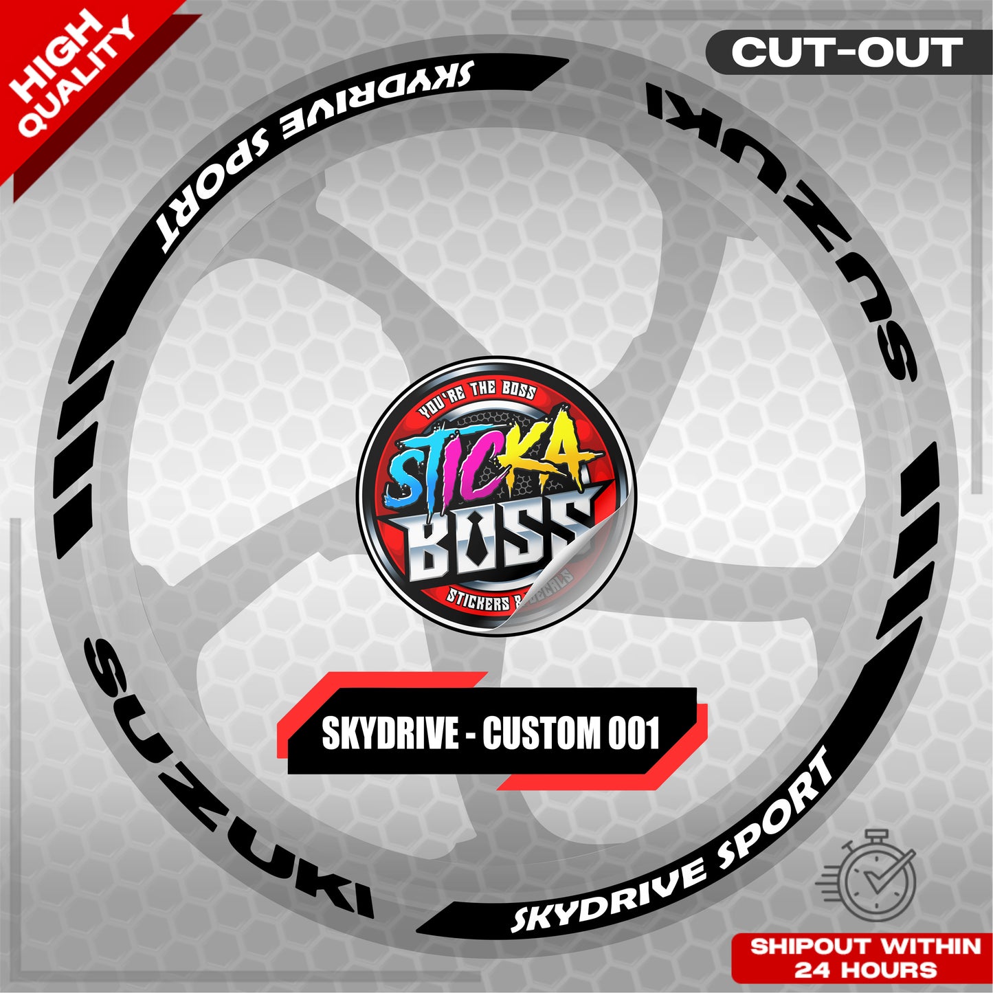 SKYDRIVE SPORT MAG STICKER SET  ( 2 MAGS ) - CUSTOM 001 | VINYL WATERPROOF CUT-OUT DECALS