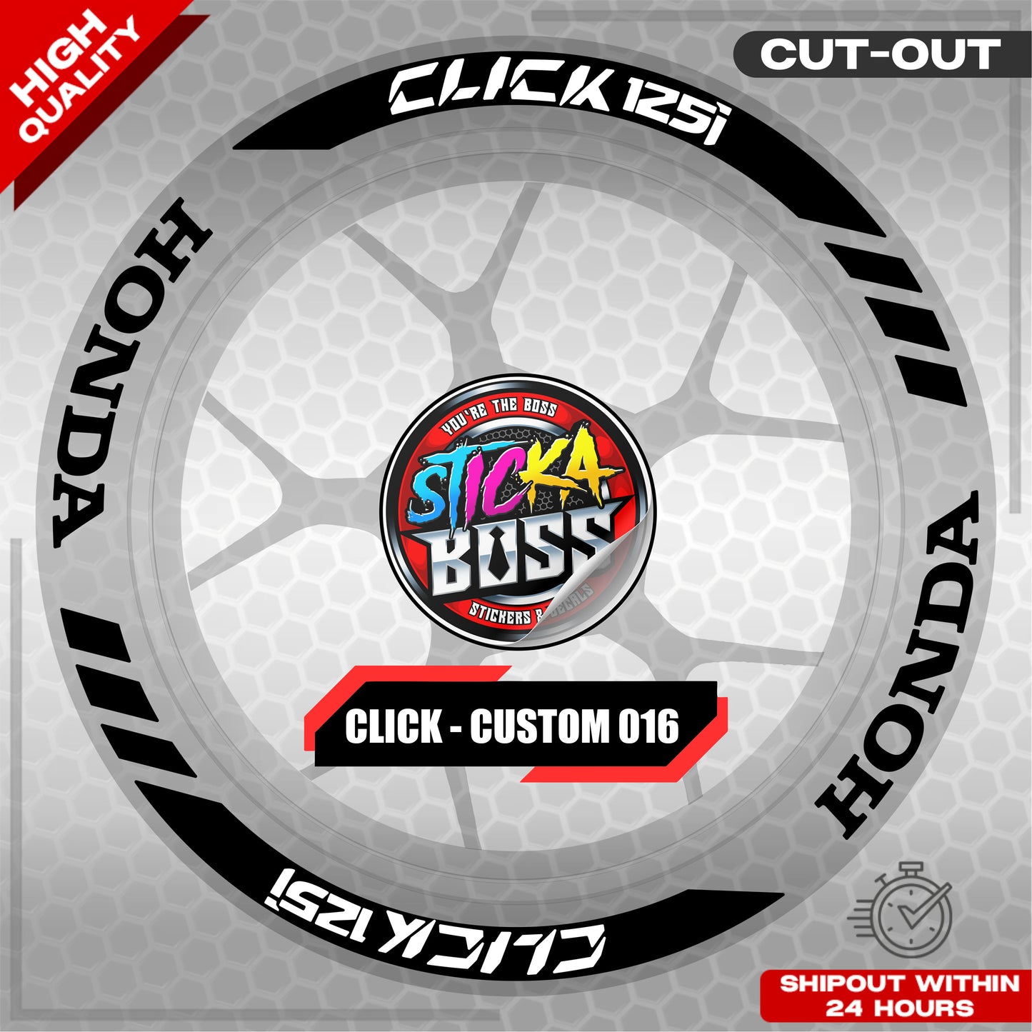 CLICK 125 MAG STICKER SET ( 2 MAGS ) - CUSTOM 016 | VINYL WATERPROOF CUT-OUT DECALS