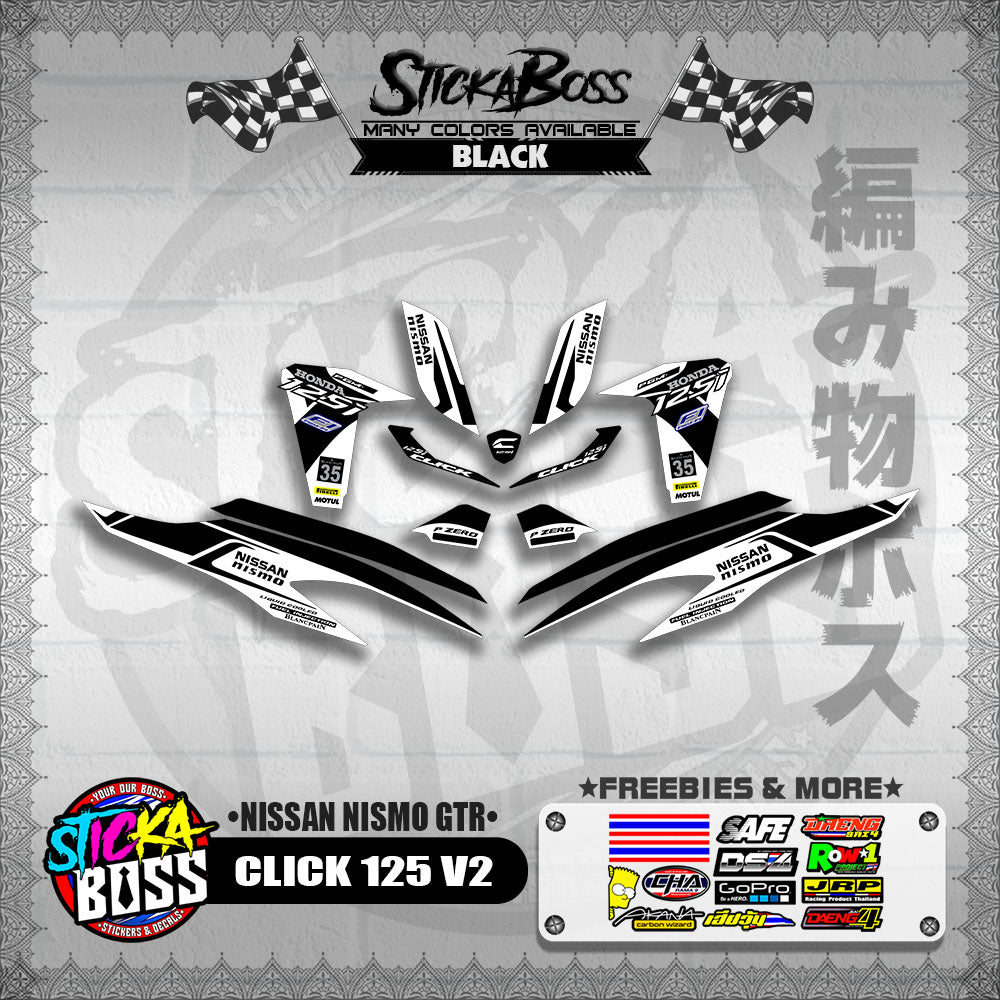 CLICK 125 V2 DECALS ( NISSAN NISMO GTR )【WITH FREEBIES】