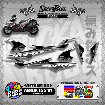 AEROX 155 V1 DECALS ( VIETNAM 001 )【WITH FREEBIES】
