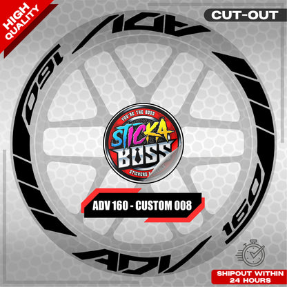 ADV 160 MAG STICKER SET ( 2 MAGS ) - CUSTOM 008 | VINYL WATERPROOF CUT-OUT DECALS