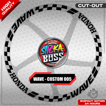 WAVE 110 / 125 MAG STICKER SET ( 2 MAGS ) - CUSTOM 005 | VINYL WATERPROOF CUT-OUT DECALS