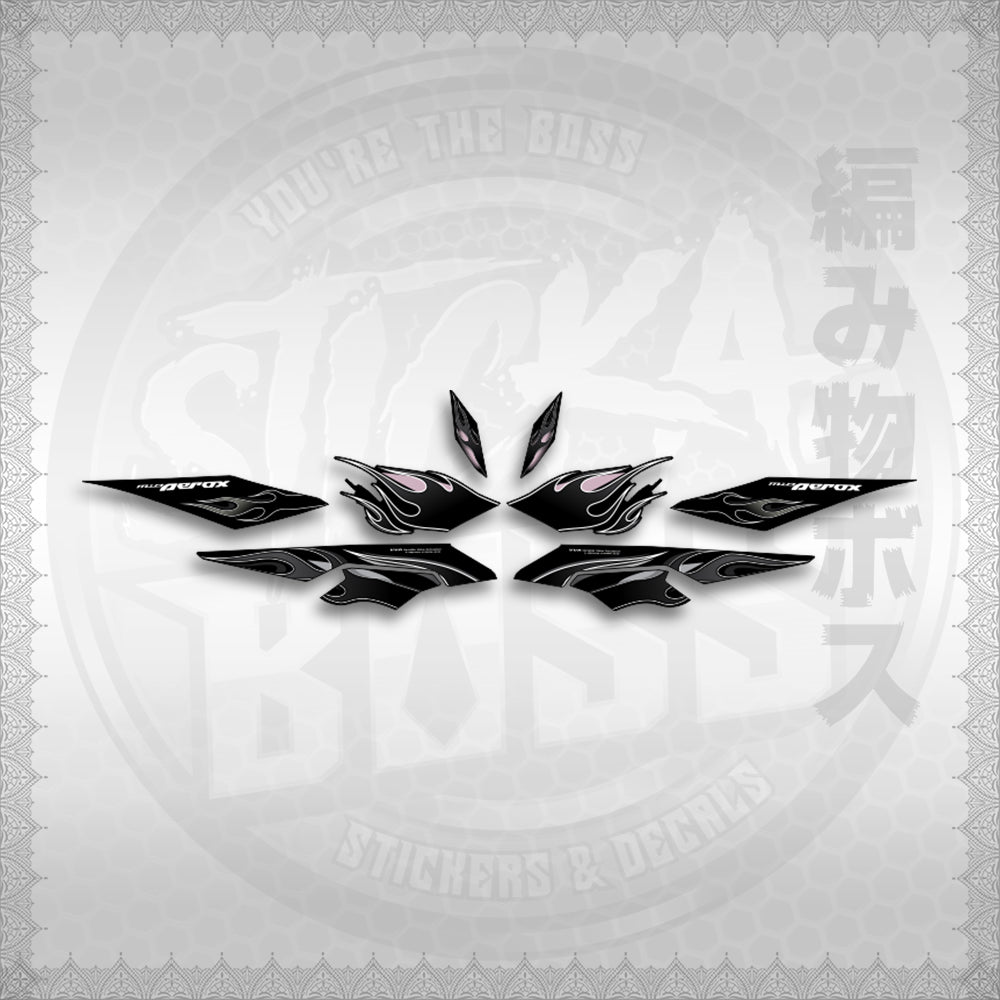 STICKER DECALS for AEROX V3 ALPHA TURBO (AV3LEFMO) By STICKABOSS (SOFIE LAMINATED WATERPROOF)